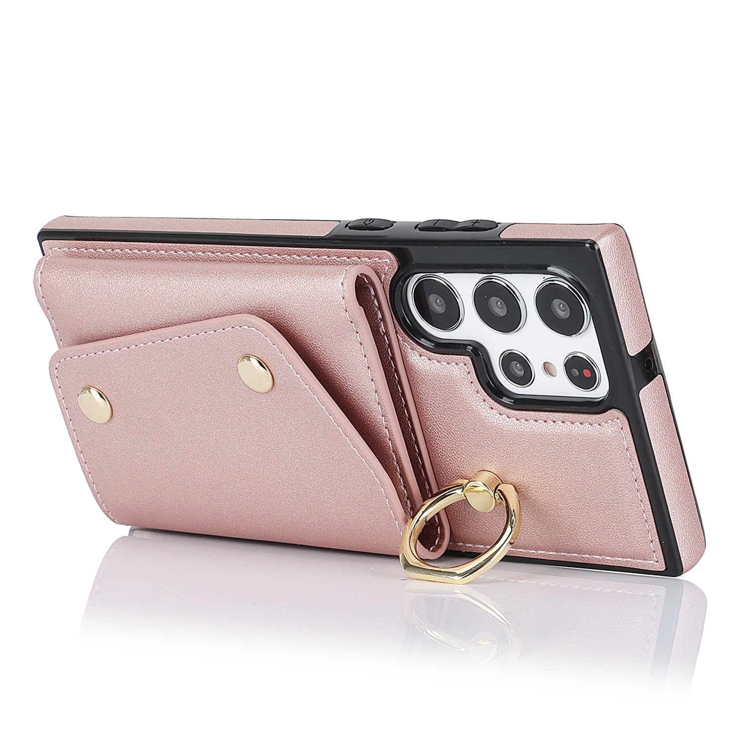 Zipper Wallet Phone Case for Samsung Galaxy S22 Ultra 5G PU Leather Coated TPU Cover with Ring Kickstand Zipper Wallet Phone Case for Samsung Galaxy S22 Ultra 5G PU Leather Coated TPU Cover with Ring Kickstand